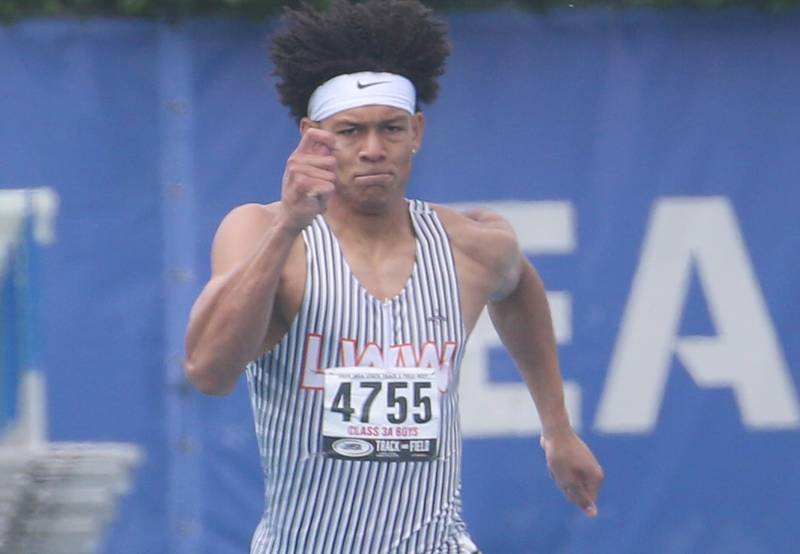 Lincoln Way West's Austin Rowswell competes in the 400 meter run during the IHSA Class 3A Boys Track & Field State Finals on Saturday, May 31, 2025 at Eastern Illinois University in Charleston.