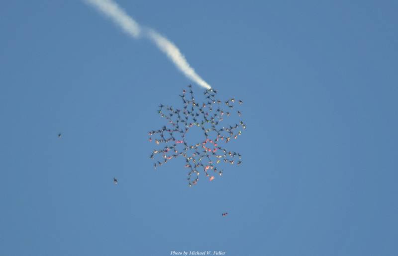 Michael W. Fuller, president of the EAA chapter at the Illinois Valley Regional Airport in Peru, shared this photo of the final attempt at the world record at Skydive Chicago, just outside of Ottawa.