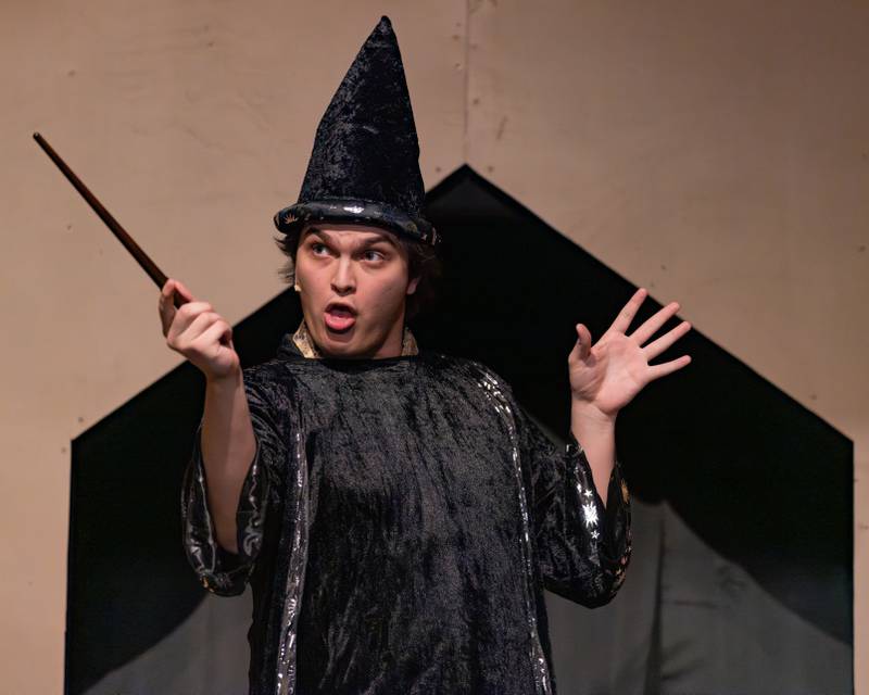 Isaac Alvarado makes a grand entrance during the during a rehearsal for Puffs at Stage 212 on November 4, 2025 in Lasalle.