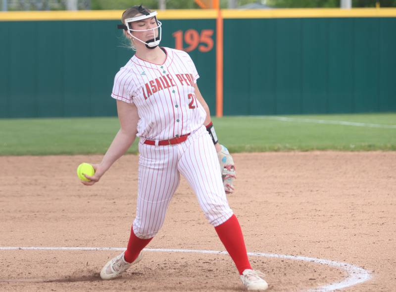 L-P's Taylor Vescogni lets go of a throw to Ottawa on Wednesday, April 29, 2026 at the L-P Athletic Complex in La Salle.