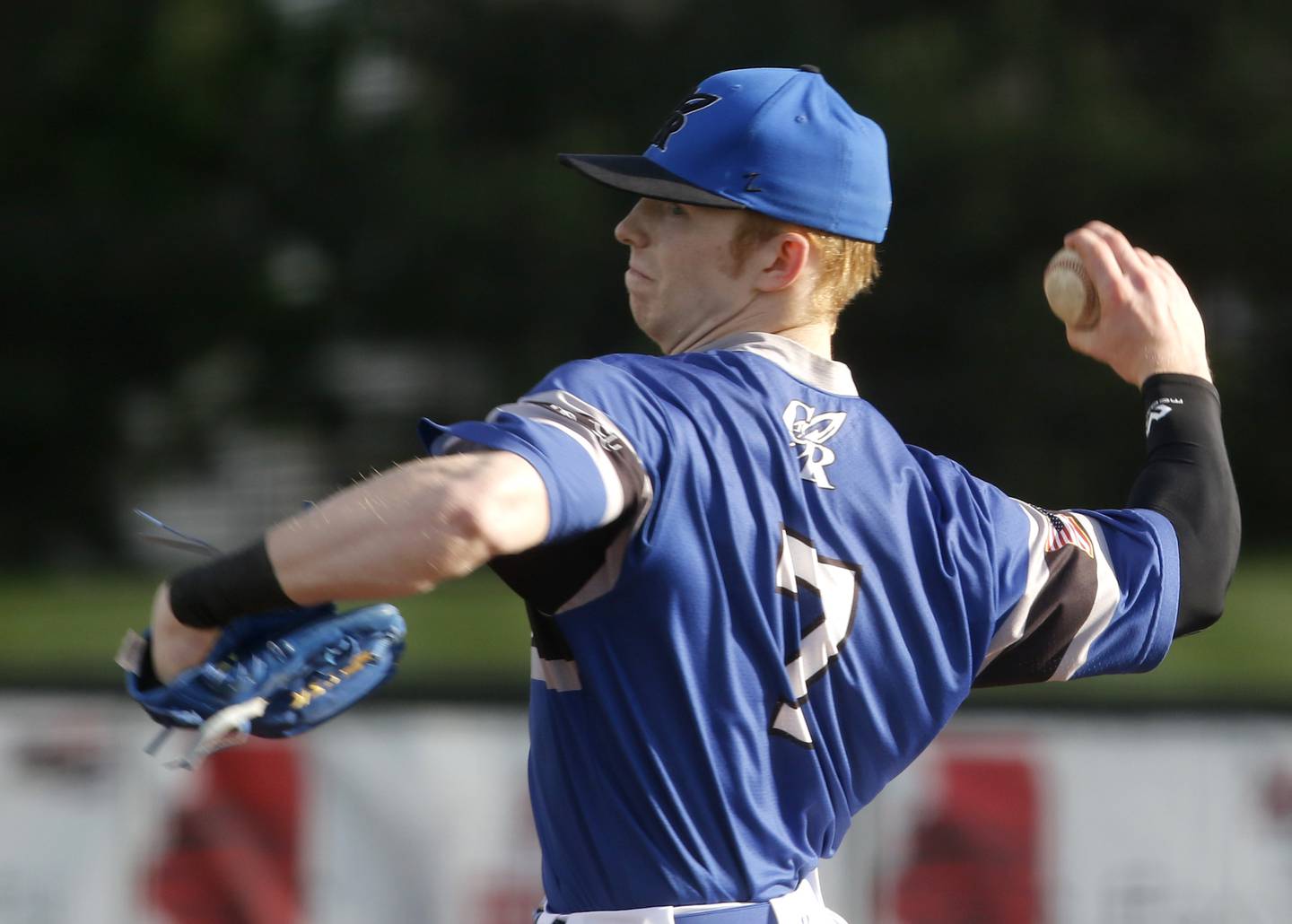 Burlington Central's Gavin Bramer throws a pitch during a Fox Valley Conference baseball game against Huntley on Friday, May 10, 2024, at Huntley High School.