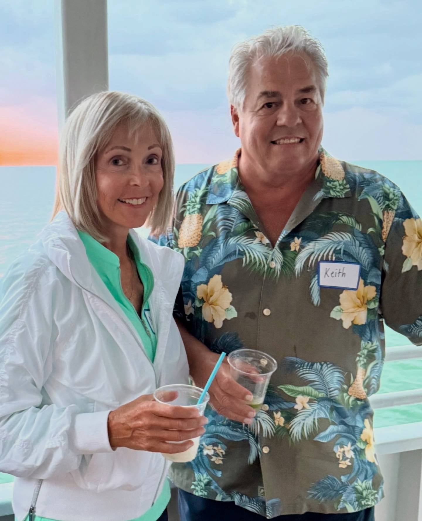 Michelle and Keith Wilcox of St. Charles enjoy a cocktail while at their Naples, Fla. home. Michelle is being successfully treated for a rare agressive cancer. The couple will celebrate their 40th wedding anniversary on May 24.