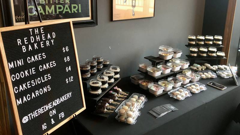 The Redhead Bakery operated a booth inside Foxes Den Meadery during the Sips and Sunshine Makers Market event on June 1, 2024, in downtown Yorkville.