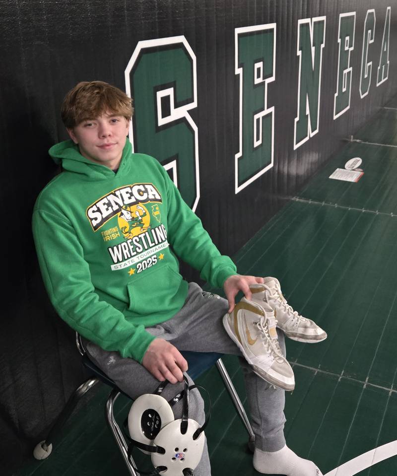 Seneca sophomore Raiden Terry finished third at 106 pounds at state, finished with a 52-3 record, and is the 2025 Times Boys Wrestler of the Year.