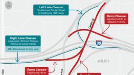Emergency closures along I-80 in Joliet, Rockdale