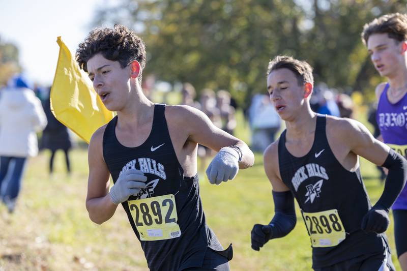 Rock Falls’ Jose Gomez cruises to a third place finish during the Big Northern Conference cross country race at Sauk Valley College Saturday, Oct. 15, 2022.