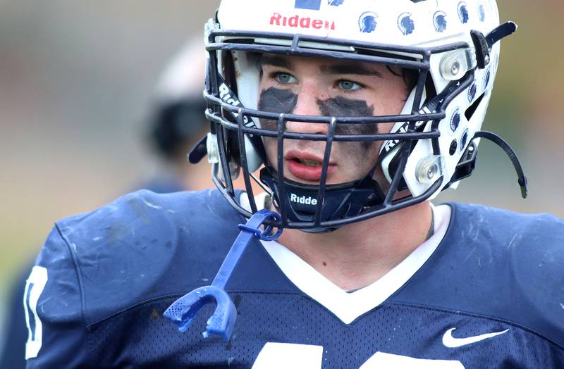 Cary-Grove’s Logan Abrams prepares to enter the game against Sycamore in IHSA football Class 5A first-round playoff action at Al Bohrer Field on the campus of Cary-Grove High School in Cary on Saturday, November 1, 2025.