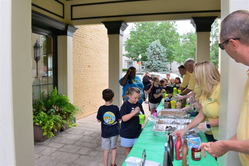 Grundy Bank hosts Ice Cream social for We Care’s Back to School program