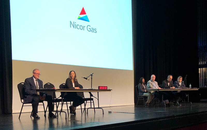 Representatives from the Illinois Commerce Commission and Nicor presented Thursday at the Hemmens Cultural Center in Elgin.  A total of 40 residents from across the region spoke at a public hearing, giving input on the utility's rate increase request.