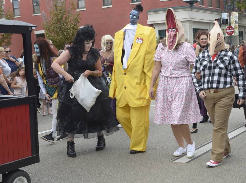 A variety of costumed characters marched along Sunday, Sept. 29, 2024, during Ottawa’s Fall Fest Parade.
