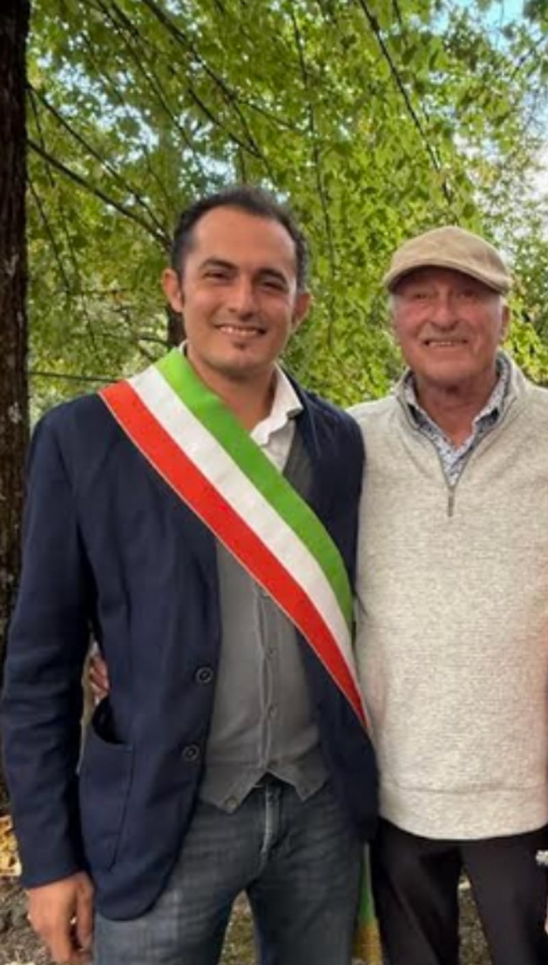 Stefano Muzzarelli, Mayor of Fanano, Italy, with Ladd Mayor Frank Cattani