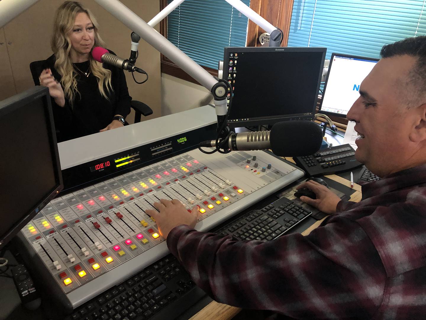 Tina Bree, left, and Joe Cicero, seen here on Wednesday, Oct. 22, 2025, left the morning show at Crystal Lake's Star 105.5 Radio in December 2024. The long-time parters are set to return to the slot on Nov. 3, 2025.