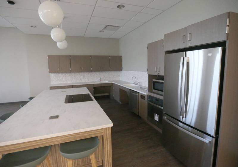 A view of the kitchen area in the teaching kitchen and intergen area inside the new YMCA on Monday, May 6, 2024 in Ottawa.