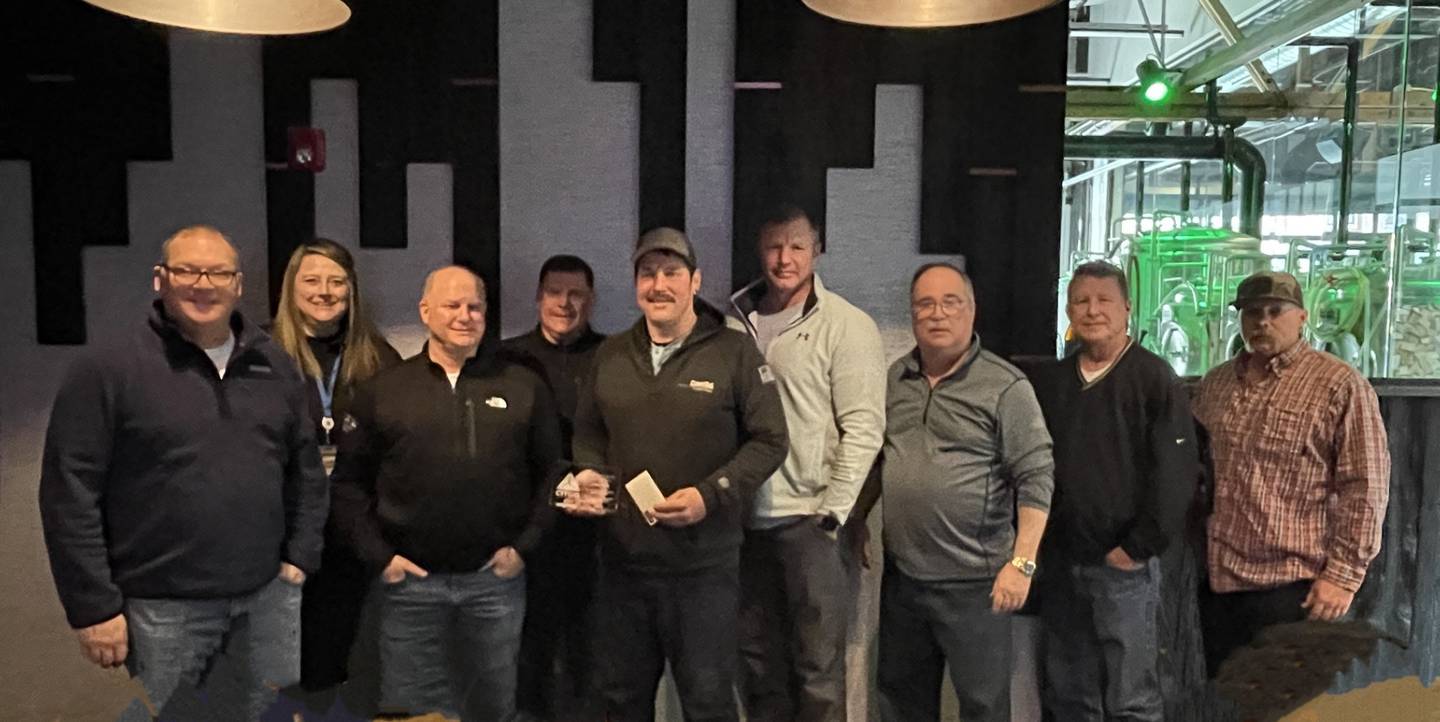 CITGO Lemont Refinery employee Jared Read is presented with an award for lifesaving heroism by refinery management on March 18.