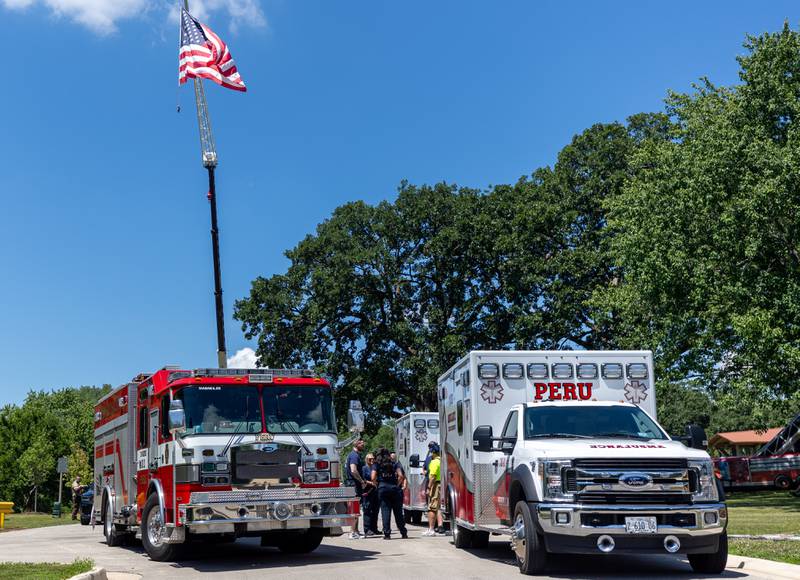 Peru first responders attend the Touch a Truck event on Saturday, June 28, 2025 at Centennial Park in Peru.