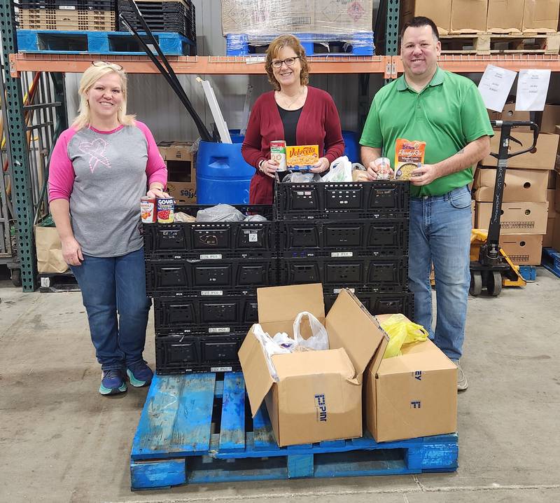 (Left to right); Pam Martinez, Executive Director of Sauk Valley Foodbank, Melinda Jones, Director of Rock Falls Tourism, and Tom Henry, Executive Director of Coloma Township Park District.
