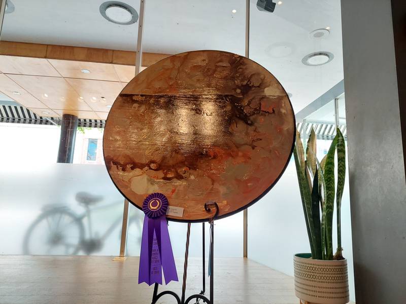 Taking the Best in Show award at the 66th annual Town and Country Amateur Art Show was “Subduction,” an acrylic work on wood by John Koleczek.