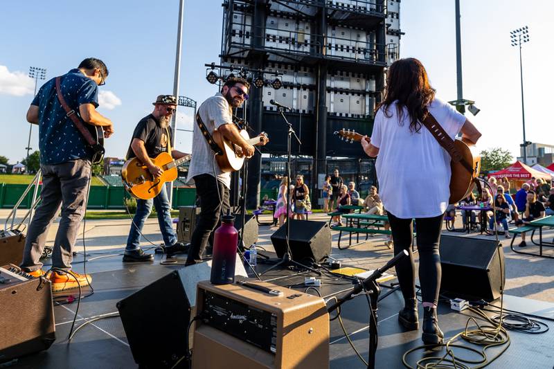 Crooked Tails perform on the Thompson's Tap Stage during New Orleans North Festival held at the Joliet Slammers Stadium on Aug. 16, 2024.