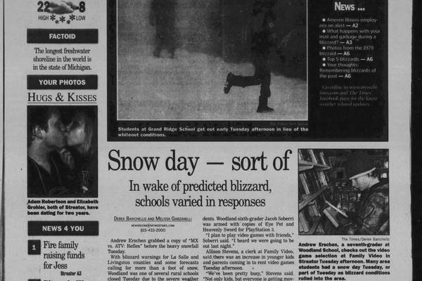 Historical covers from February 2: When Blizzards hit northern Illinois