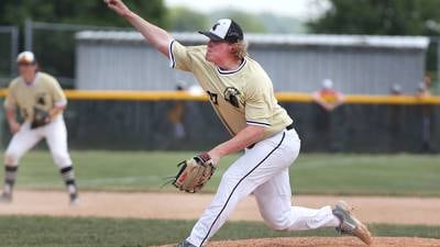Baseball: Collin Severson, back of the Sycamore order power sectional final win over Burlington Central