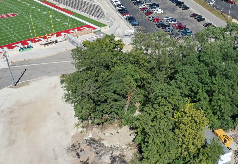 The ravine south of Howard Fellows Stadium was a dumping site for Mertel Cement on Tuesday, Sept. 27, 2022 in Peru.
