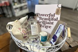 Building gift baskets with Light & Pine Collective in Batavia 