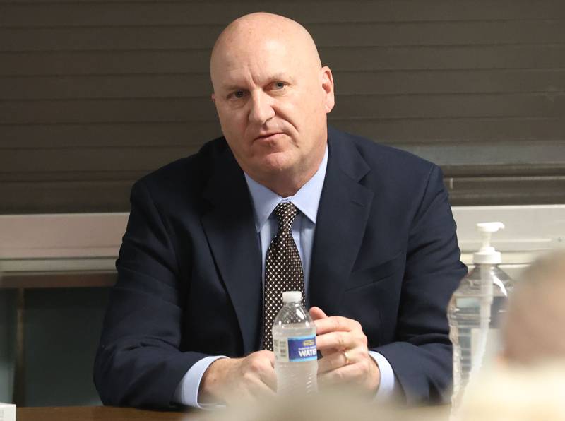 Tom Kammerer, candidate for Bureau County Sheriff, speaks during a candidate forum on Tuesday, Feb. 17, 2026 at the Bureau County Senior Center in Princeton.