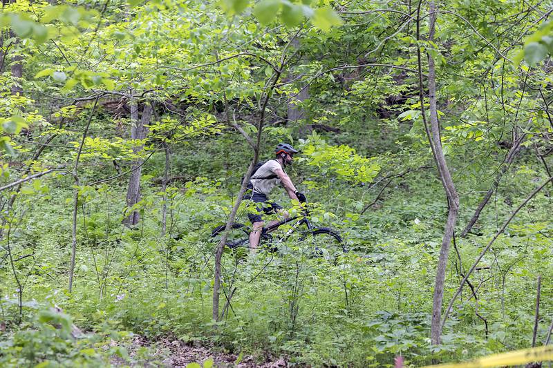 A trail rider makes his way through a portion of the course Saturday, May 13, 2023 at Lowell Park. Riders could choose trail rides of six, 10 or 13 miles.