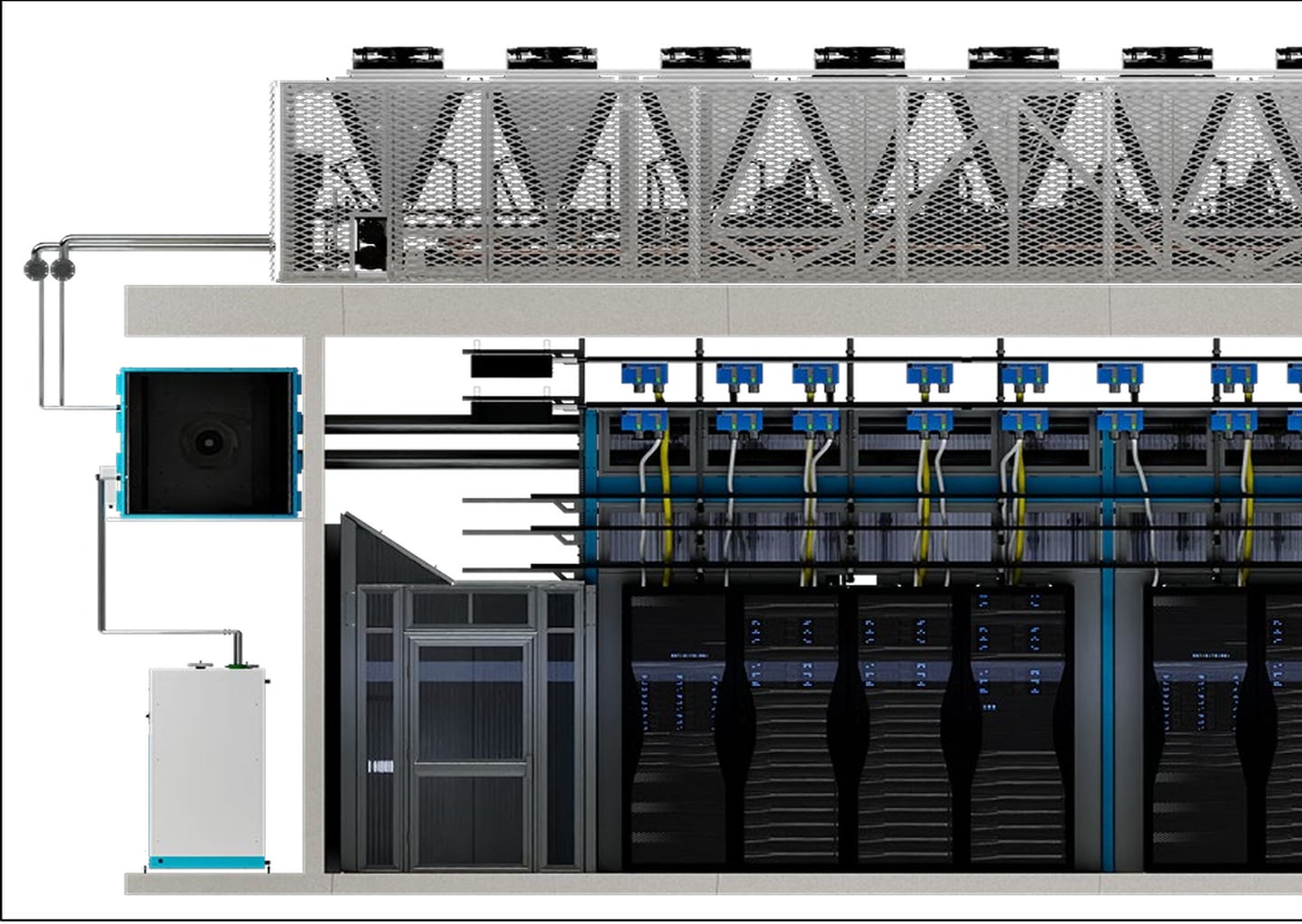 An example of waterless chillers used to cool servers in a proposed 560-acre Endeavour Energy data center in DeKalb.
