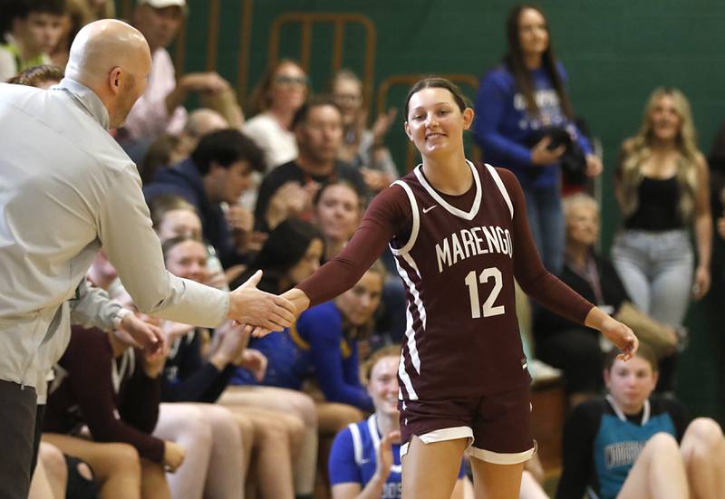 during the girl’s game of McHenry County Area All-Star Basketball Extravaganza on Sunday, April 13, 2025, at Alden-Hebron’s Tigard Gymnasium in Hebron.