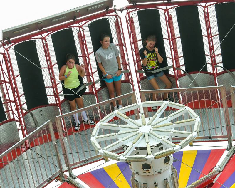 People take carnival rides on Saturday, Aug. 16, 2025, during Elburn Days.
