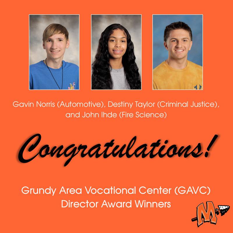 The three GAVC Director Award winners, Gavin Norris, Destiny Taylor, and John Ihde.