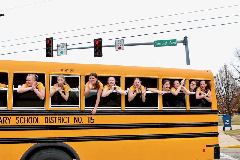 The Princeton Logan seventh-grade volleyball team received a royal send-off 
 Friday afternoon embarking on their trip to the IESA Class 3A State Tournament at Warrensburg-Latham High School.
