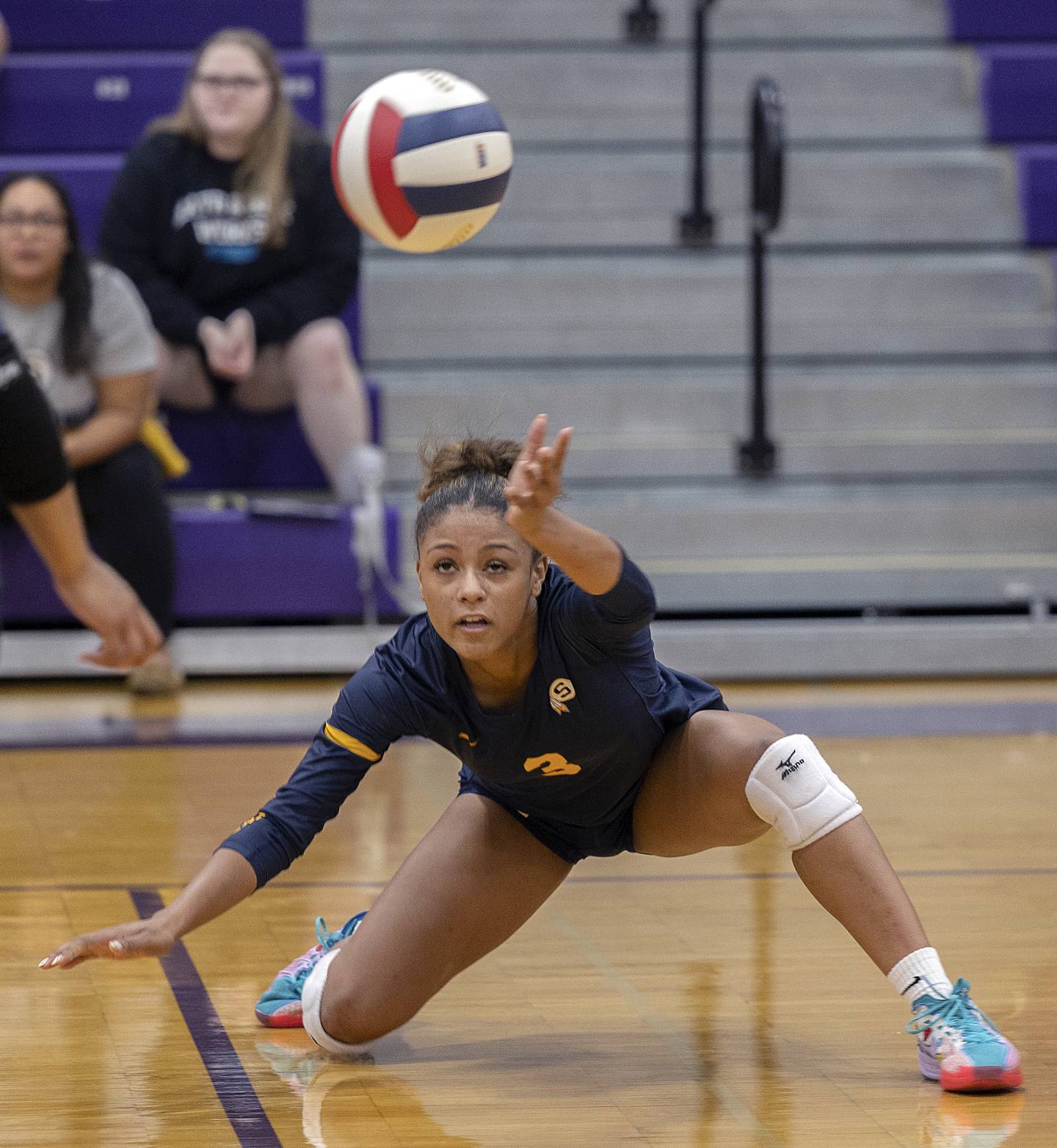 Sterling’s Delali Amankwa makes a play against Morris Tuesday, Oct. 29, 2024, at the class 3A regional semifinal in Dixon.