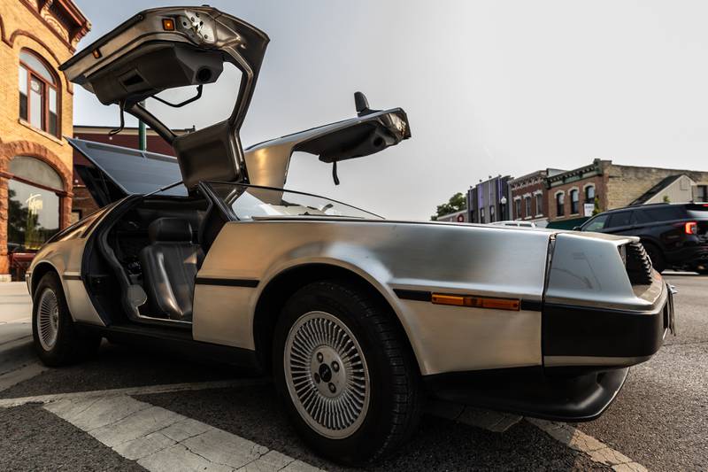 A classic DMC DeLorean is on display during the first Cruisin' Into Lockport event of the summer season, held on June 2, 2025.
