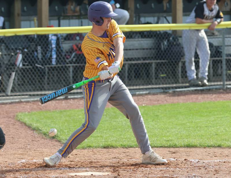 Mendota's Dane Doyle watches strike three cross the plate on Friday, May 8, 2026 at Putnam County High School.