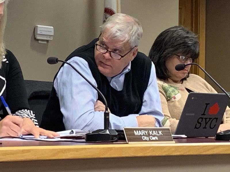 Sycamore Third Ward Alderman Steve Braser listens to his fellow Cit Council members during a November 2019 City Council meeting Monday inside the Council Chambers in Sycamore.