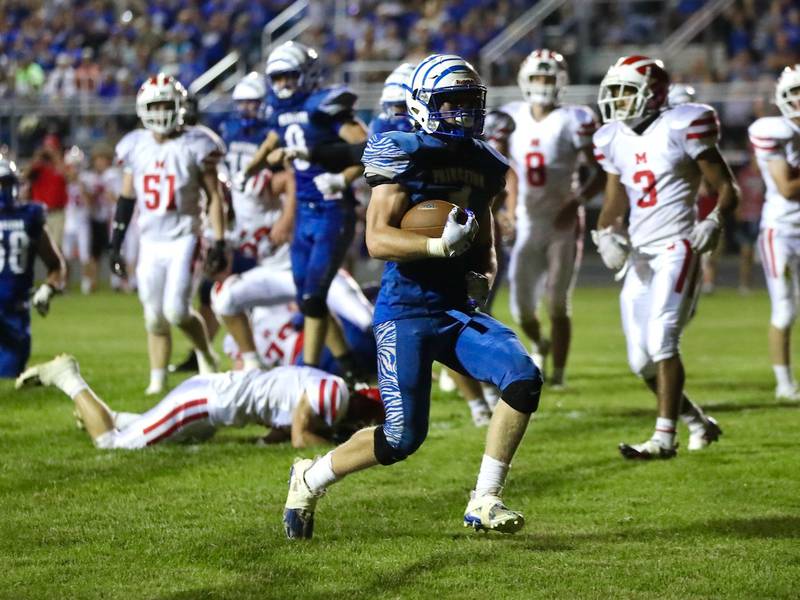 Princeton's Casey Etheridge scores a 1-yard touchdown in the second quarter Friday.