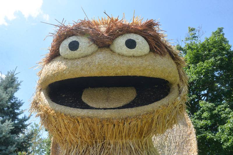 "Oscar the Grouch" is one of four straw sculptures currently on display in Mt. Morris through Aug. 27. Oscar was created by Danica and Mark Rogers of Rochelle.