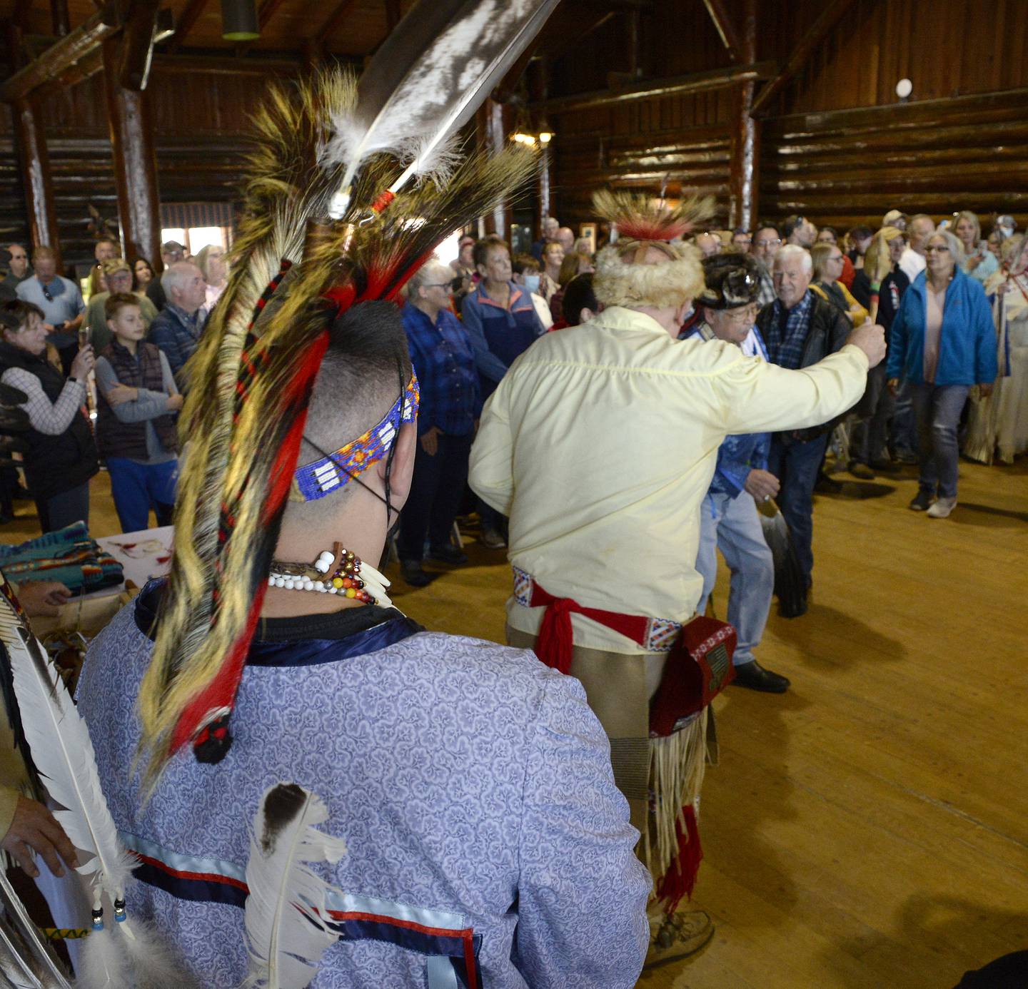 Audience participation was welcomed in a few of the Native American Dances performed Sunday, March 20, 2021, in The Great Hall at Starved Rock Lodge during an afternoon of Native American Ceremonies.