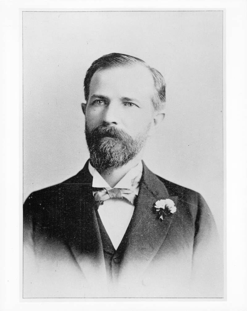 Colonel William Plum, pictured as a young man, is one of Lombard's historical icons. After his death, he donated his grounds to become the village's first public park; today that space is Lilacia Park. His former home also became the village's first public library in honor of his wife, Helen. Recently, Plum made a return to the village via Facebook and has used the social media site to connect with residents.
