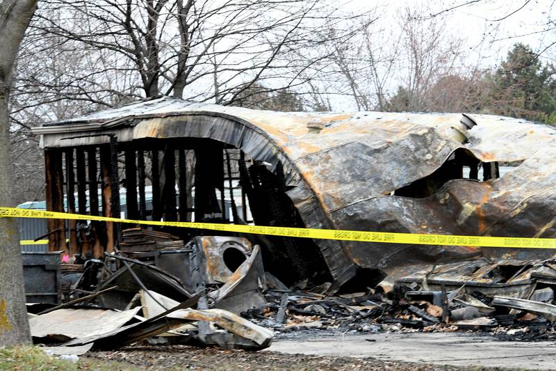 This home in the Mt. Morris Estates Mobile Home Park was destroyed by a March 24 fire.