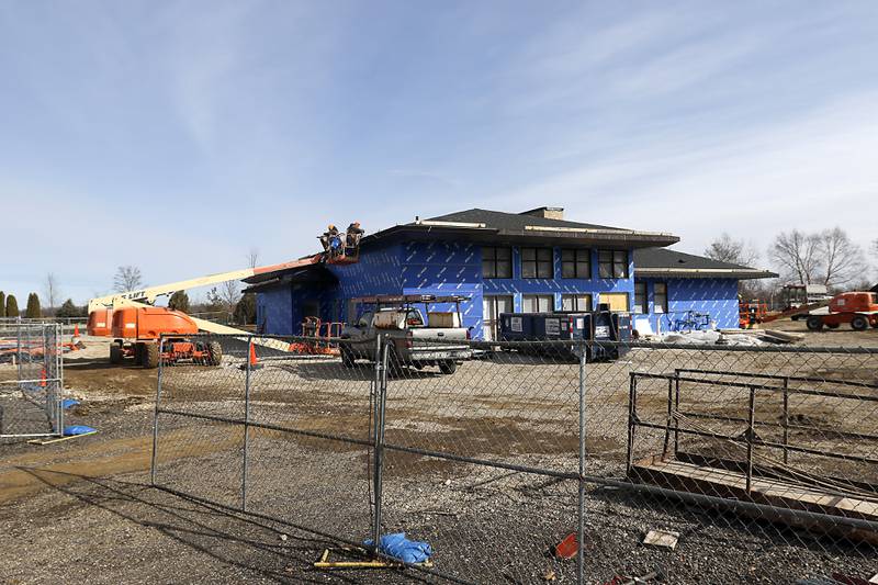 Construction continues on the new community center and water park at the Stonewater subdivision in Wonder Lake on Friday, Feb. 24, 2023. When the subdivision is finished, 3,400 to 3,700 more rooftops will be added to Wonder Lake, potentially making the village one of the larger municipalities in McHenry County.