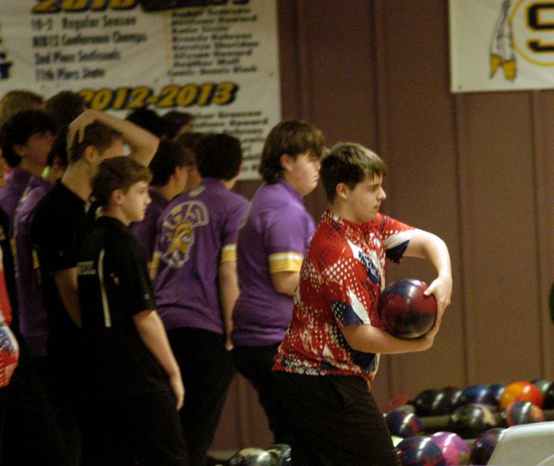 Oregon bowler Rylann Delehanty gets ready to throw his ball. Bowling teams  competed in the Sterling Regionals on Saturday, Jan. 17, 2026 at Blackhawk Lanes in Sterling.