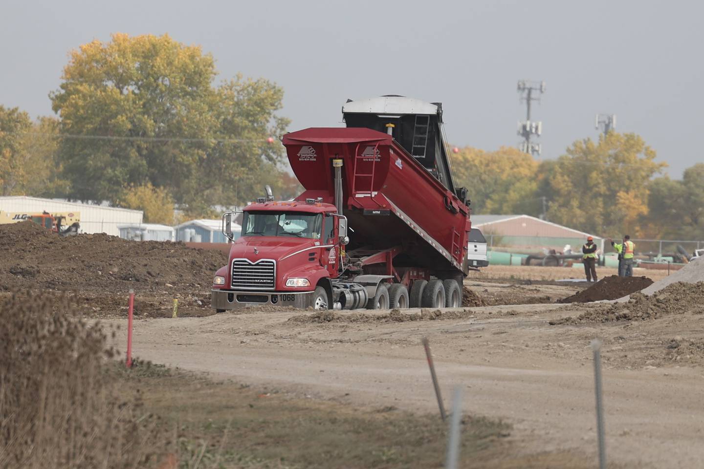 Groundwork continues on the Rock Run Crossings Development near the I-55 and I-80 interchange in Joliet on Tuesday, October 11th.
