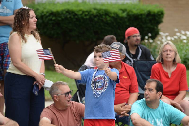 Children and families including Gage Stancel of Lagrange Park attend the Brookfield 4th of July parade  Friday July 4, 2025.