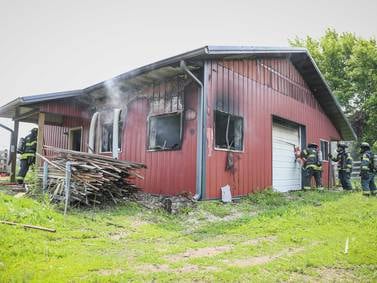 Woodworking shop total loss in fire near Woodstock