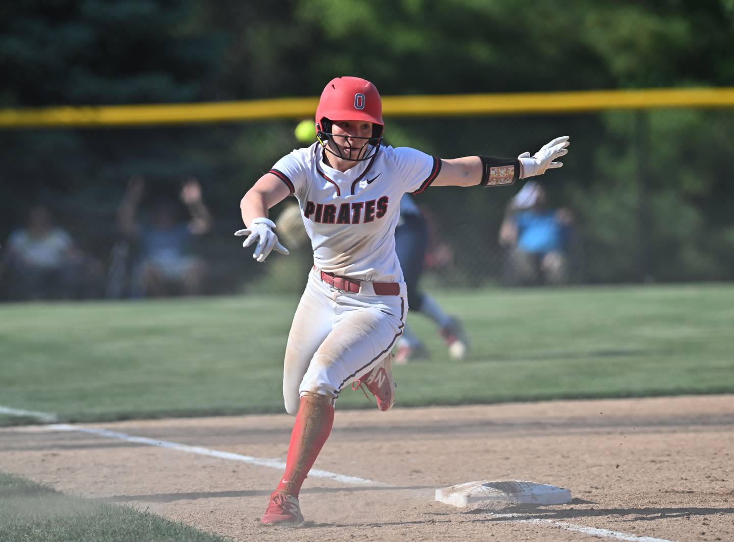 Ottawa's player rounding third base during the Lemont Class 3A Sectional Final game against Lemont on Friday, June. 02, 2023, at Lemont.