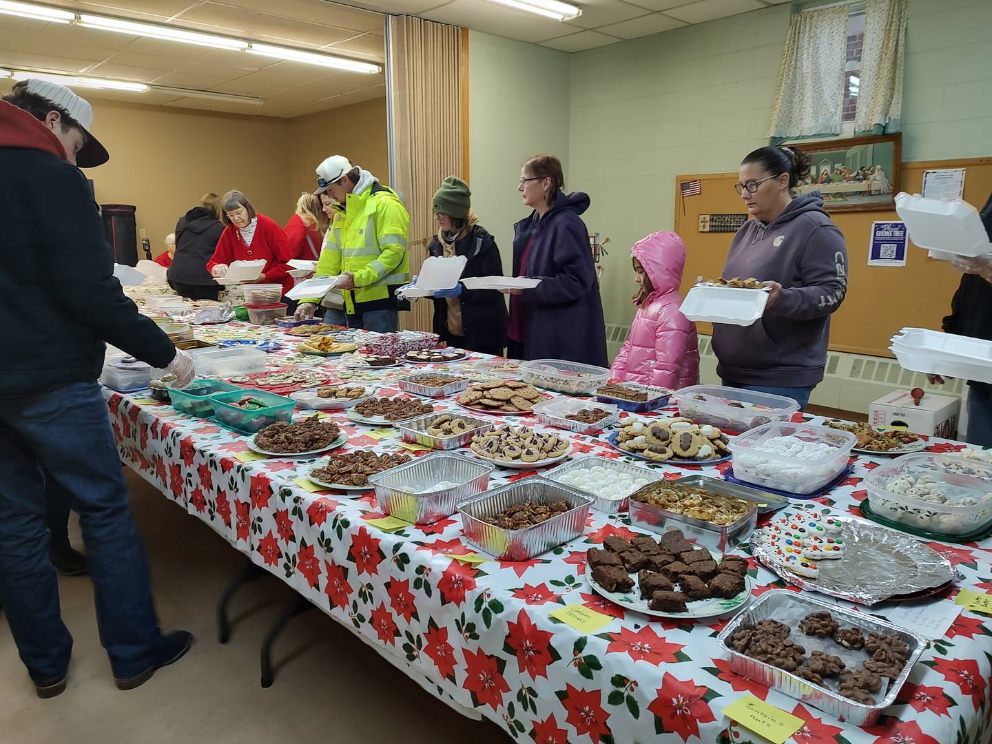 Pictured are shoppers at the cookie walk was held at the Plano Methodist Church on Saturday, Dec. 13, 2025.