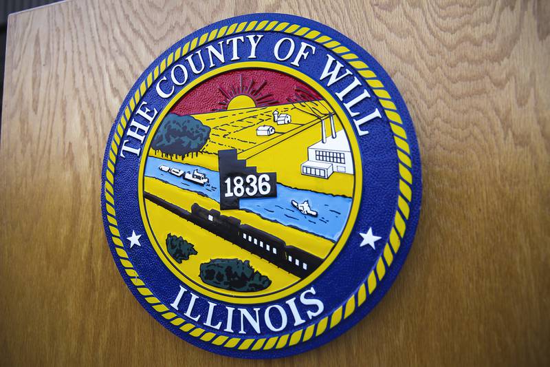 The Will County Seal on Monday, Dec. 7, 2020, at Will County Office Building in Joliet, Ill.